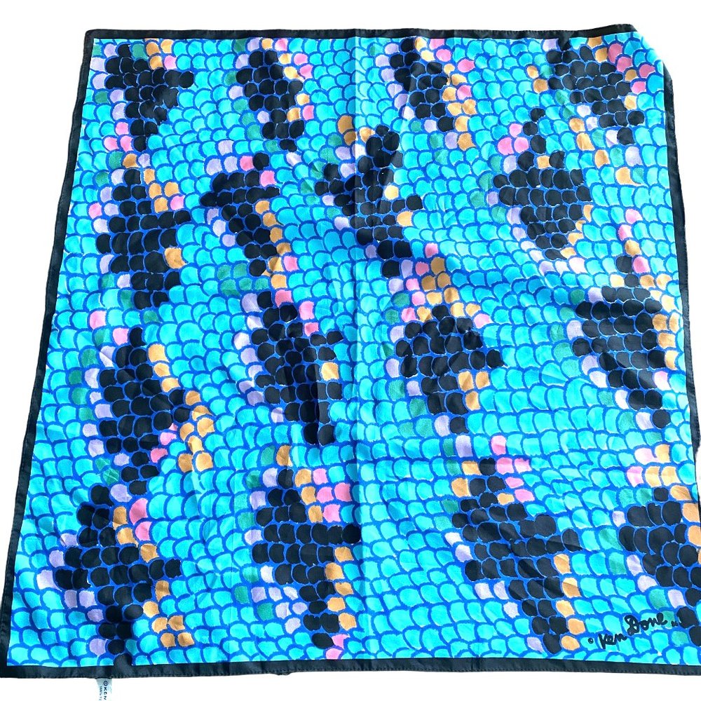 Vintage Ken Done Abstract Scarf 24"